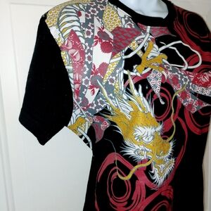 Black and Red Dragon Graphic Tee